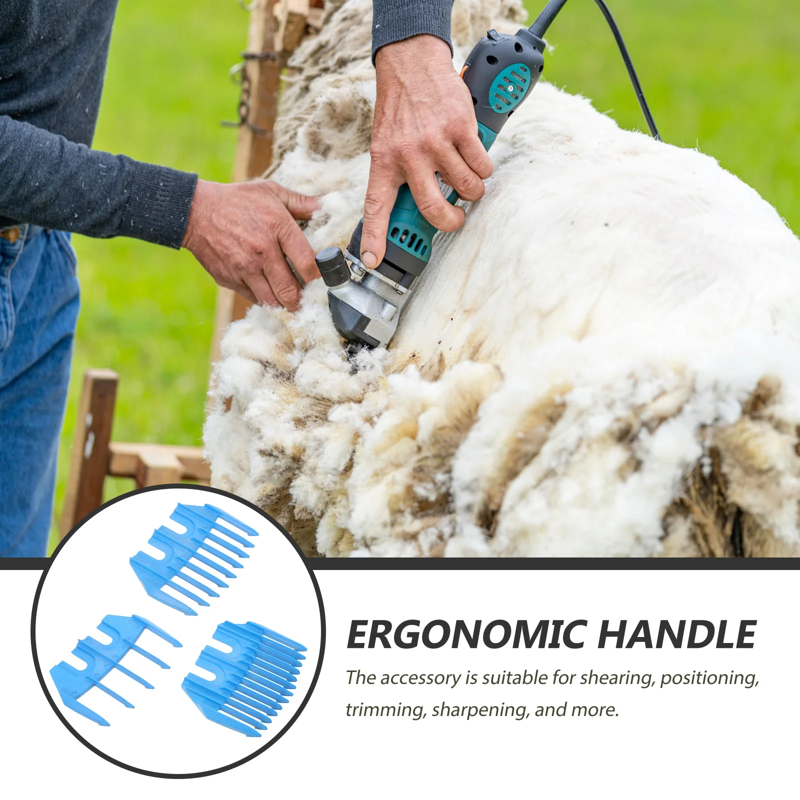 

3pcs Electric Hair Clipper Attachment Plastic Shear Guide For Sheep Lamb Goat Trimming Grooming Tool Cutting Accessory