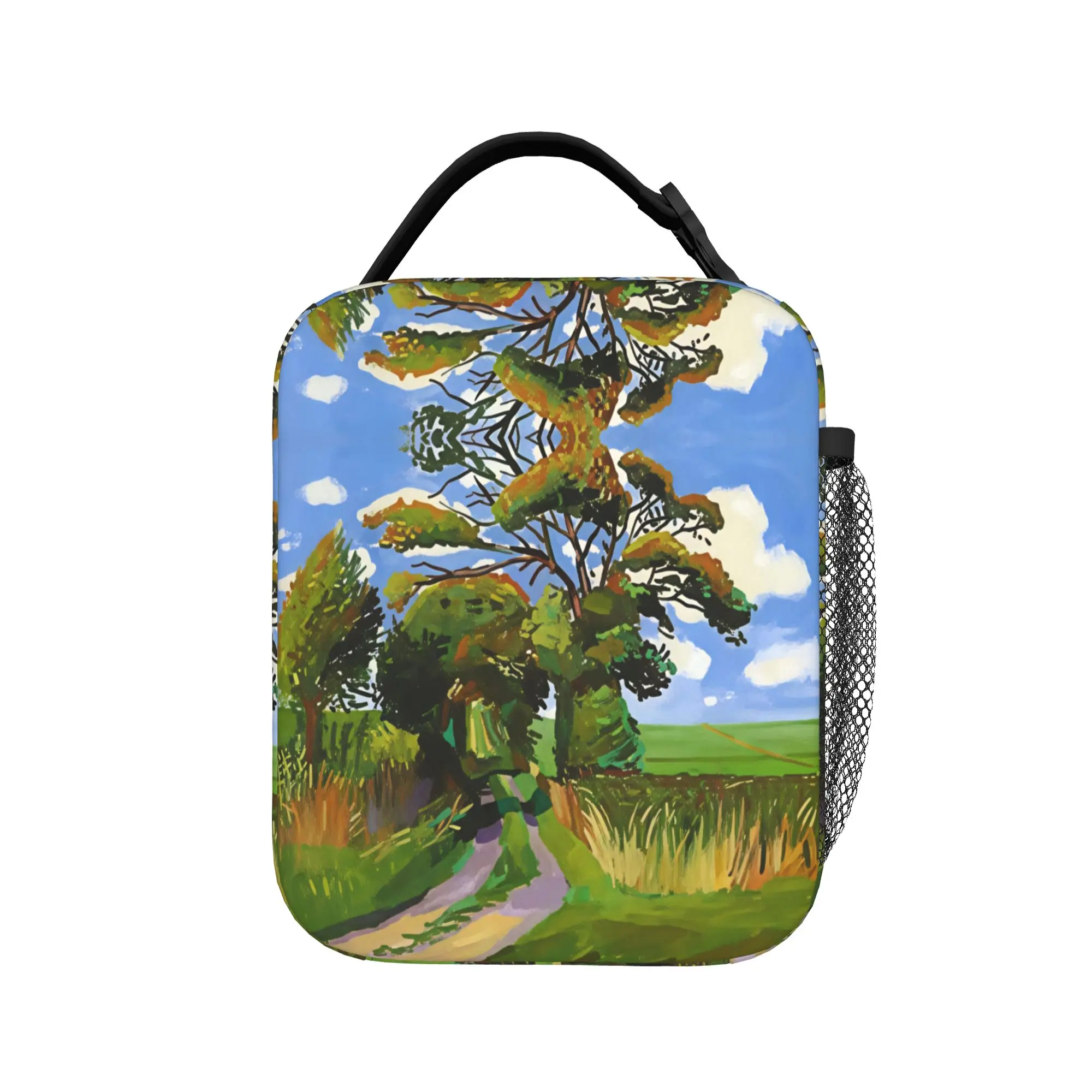 David Hockney Art   Road is Beautiful Poster Lunch Bag  Fun Lunch Box For Unisex Outdoor Picnic Convenient Cooler Bag Thermal