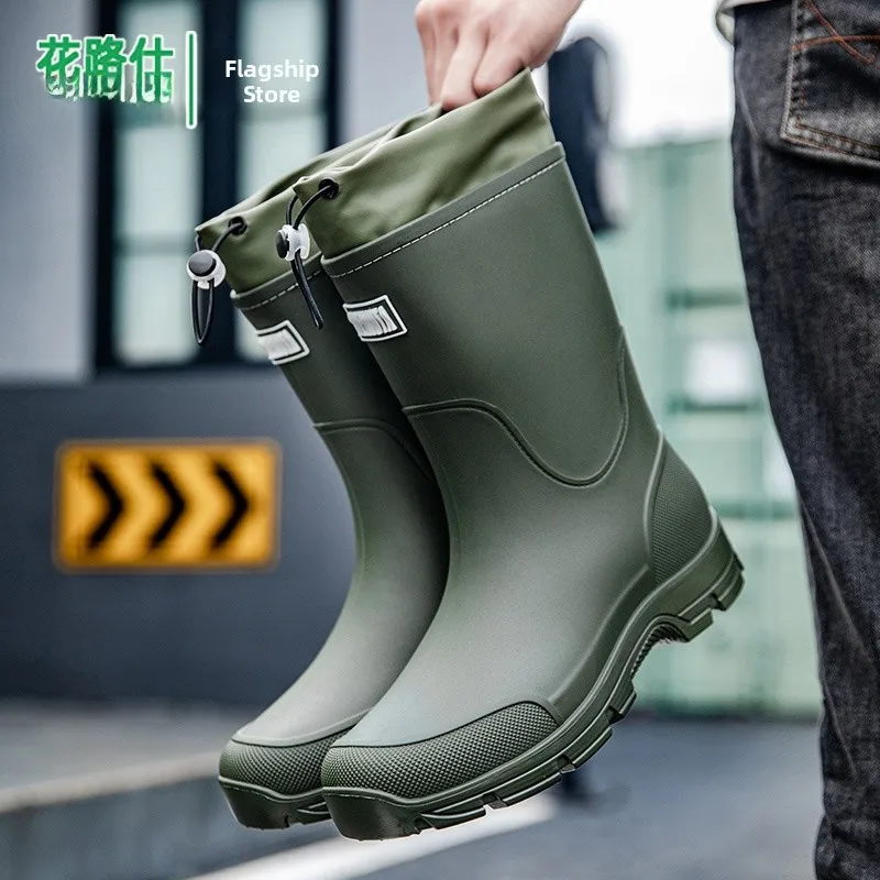 botas-de-lluvia-de-media-pantorrilla-para-hombre-novedad-verano-2026-antideslizantes-resistentes-al-desgaste-para-pesca-al-aire-libre-y-travesia-de-aguas-con-suela-de-pegamento-especial