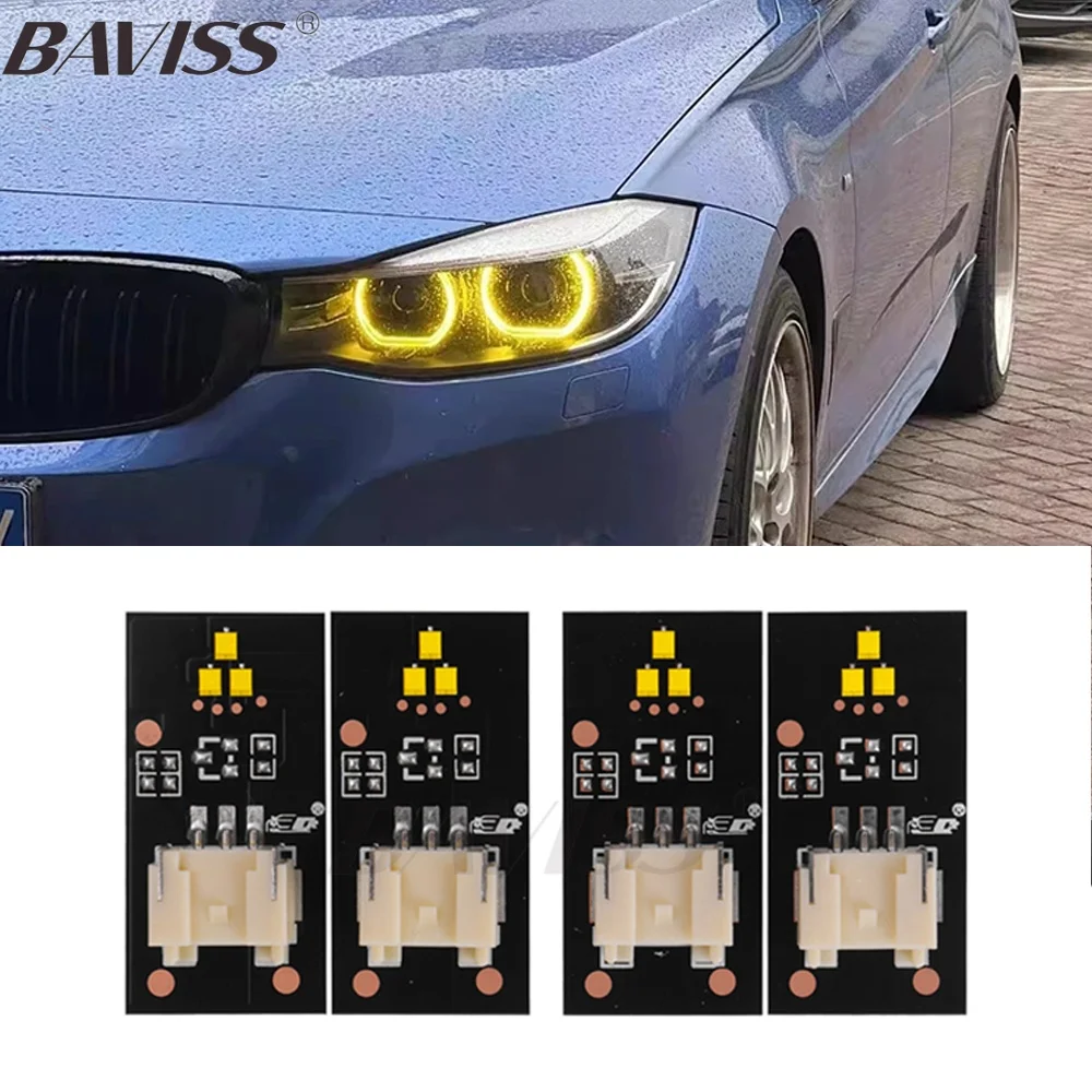 

Желтый светильник с ангельскими глазами для BMW 3 серии F30 F31 F34, предварительно линейная ксеноновая фара 2013-2015, дневные ходовые огни, красный, синий, янтарный