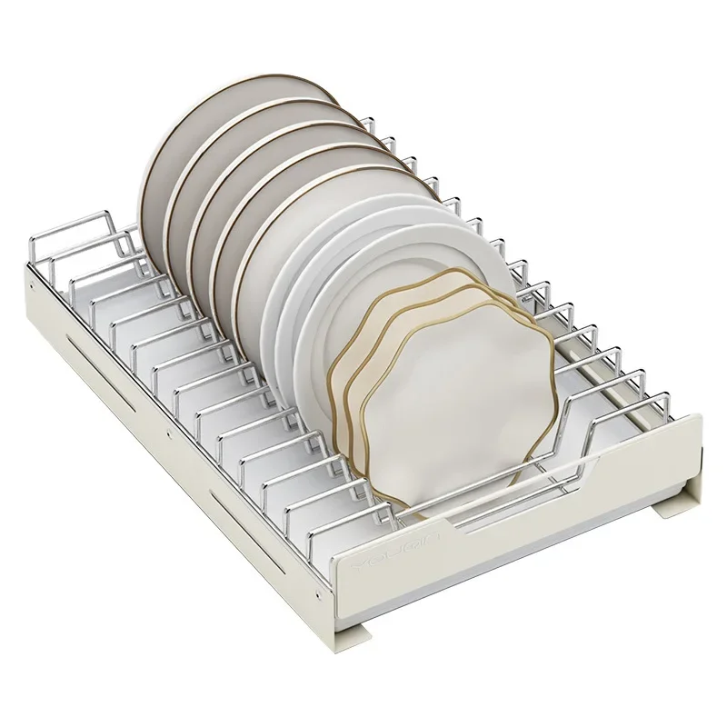 

Stainless Steel Pull-out Basket Bowl Plate Drain Shelf Kitchen Cabinet Drawer Sliding Organizer Holder Rack