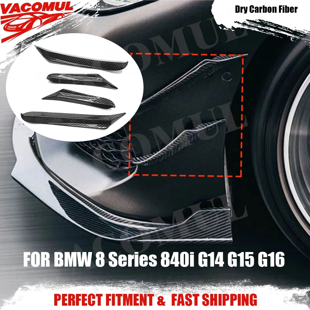 

VACOMUL сухой передний бампер из углеродного волокна, боковые накладки Canards для BMW 8 серии 840i G14 G15 G16 2019 2020, украшение вентиляционных отверстий