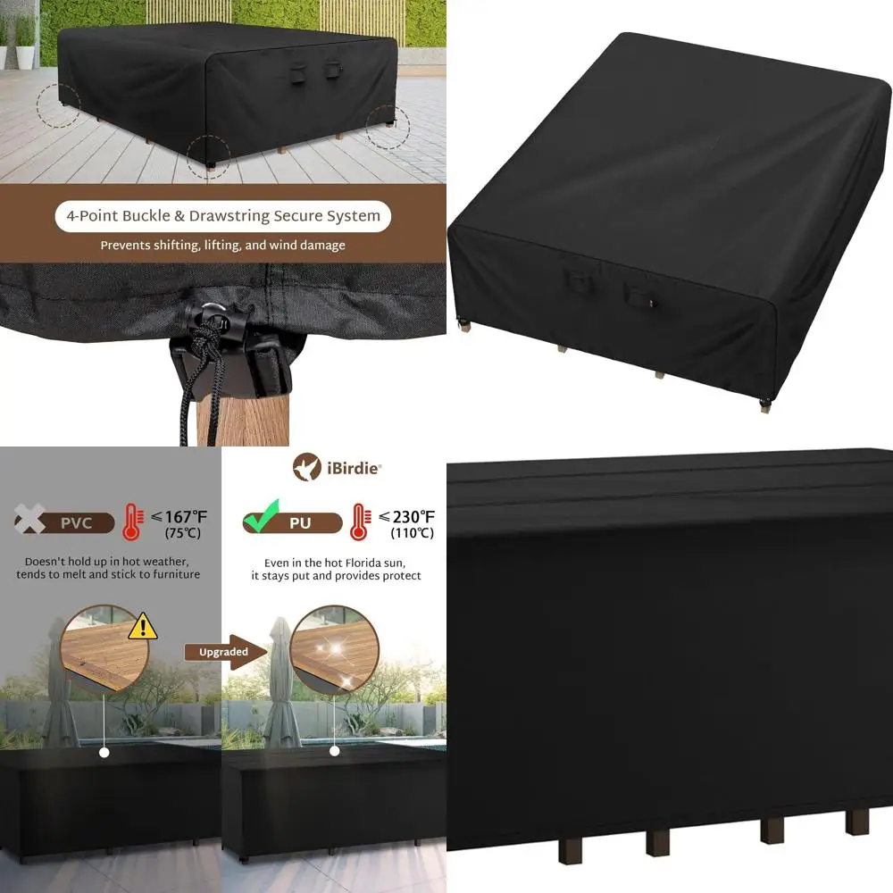 

Водонепроницаемый чехол для мебели для патио шириной 80-7978 дюймов, длинные обеденные наборы длиной 140-139-137-135 дюймов, сверхпрочная ткань 600D