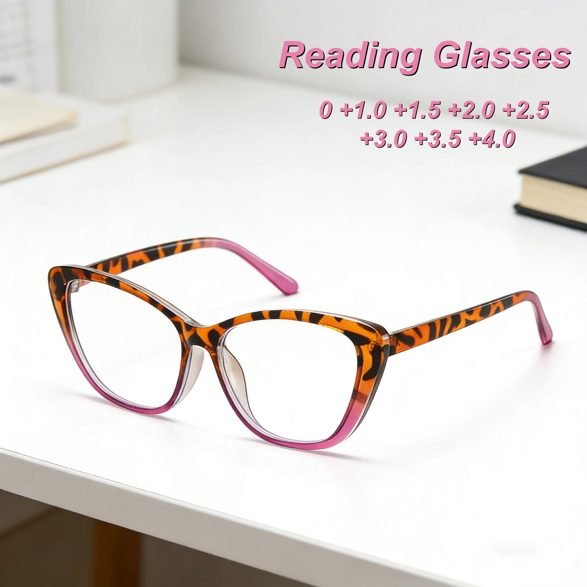 

New Fashionable Personalized HD Cat Eye Women's Reading Glasses Retro Ultra Light Neutral High Quality Anti Blue Light Glasses