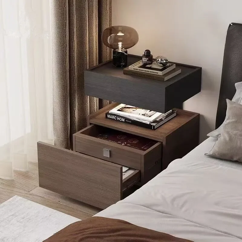 Haven New Italian Minimalist Hidden Drawer Nightstand Suspended Storage Bedside Cabinet with Secret Compartment Locker Modern
