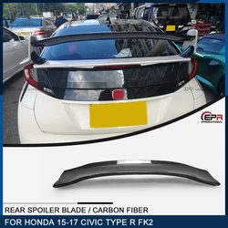 For Civic Type R FK2 2015-2017 EPA Style Carbon Fiber Rear Spoiler Blade Body Kit Tuning Part For FK2 Carbon Trunk Wing Racing