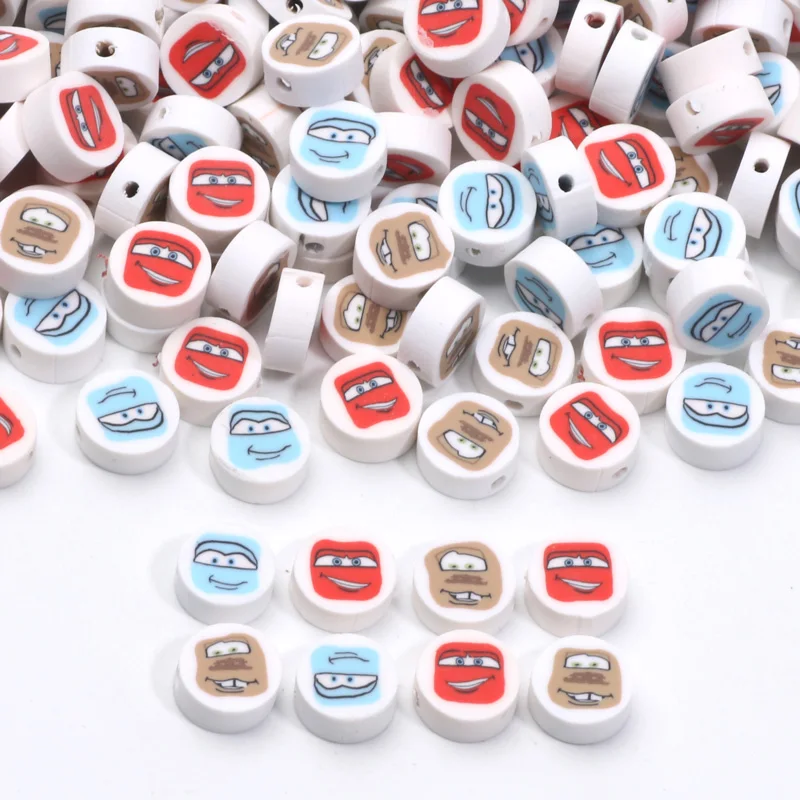 20pcs Cartoon Smiling Face Polymer Clay Beads For Making Bracelet Necklace Phone Chain Loose Spacer Bead Jewelry Diy Accessories