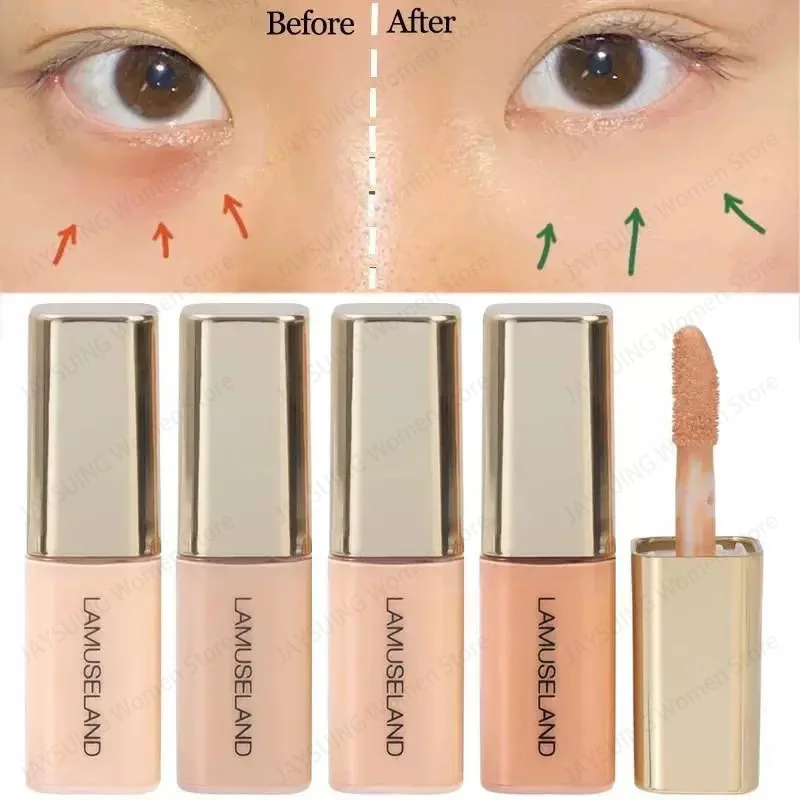 Mini Corrector de maquillaje líquido de alta cobertura, antiojeras, pecas, crema impermeable, Base de maquillaje facial