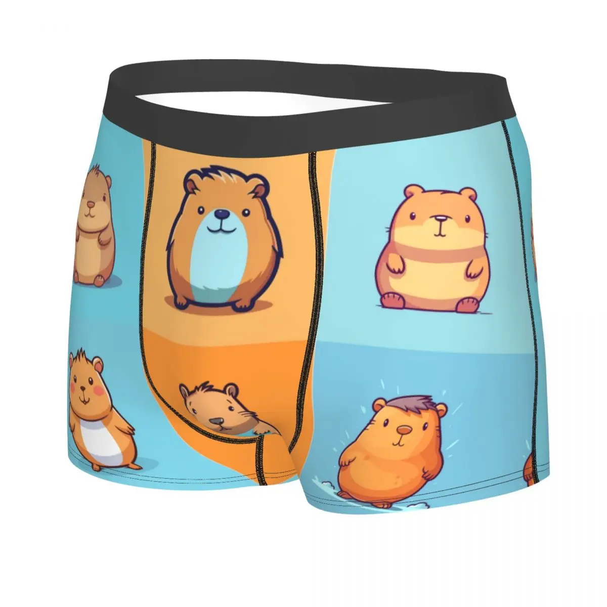 Custom Cartoon Capybara Boxer Shorts For Men 3D Printed Underwear Panties Briefs Soft Underpants