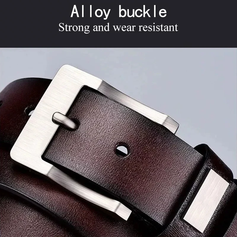 Neue männer Kuh Leder Gürtel Luxus Strap Männlich Gürtel Für Mode Klassische Vintage Pin Schnalle Hohe Qualität Designer Gürtel plus Größe – Detail 9