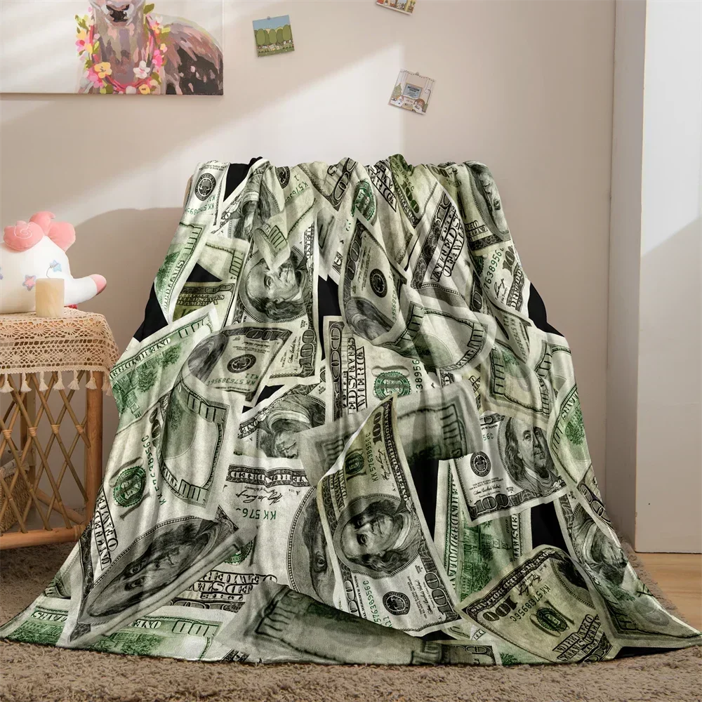 

3D Print Baby Blanket Bill Money Pattern Babes Carpet for Couch Sofa Bed Throw Plush Fleece Blankets Soft Cozy Bedding for Kid