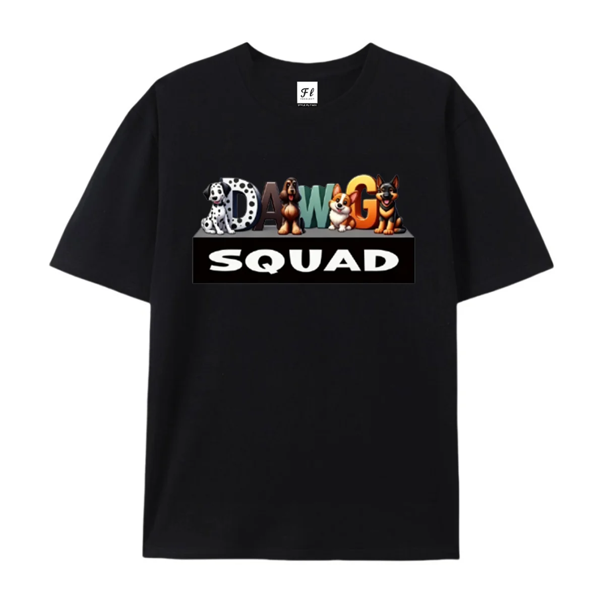 Dawg Squad Graphic T‑Shirt Cute Multi Breed Dog Puppy Print Crew Neck Short Sleeve Tops Pet Lover Casual Daily Wear Women Tees