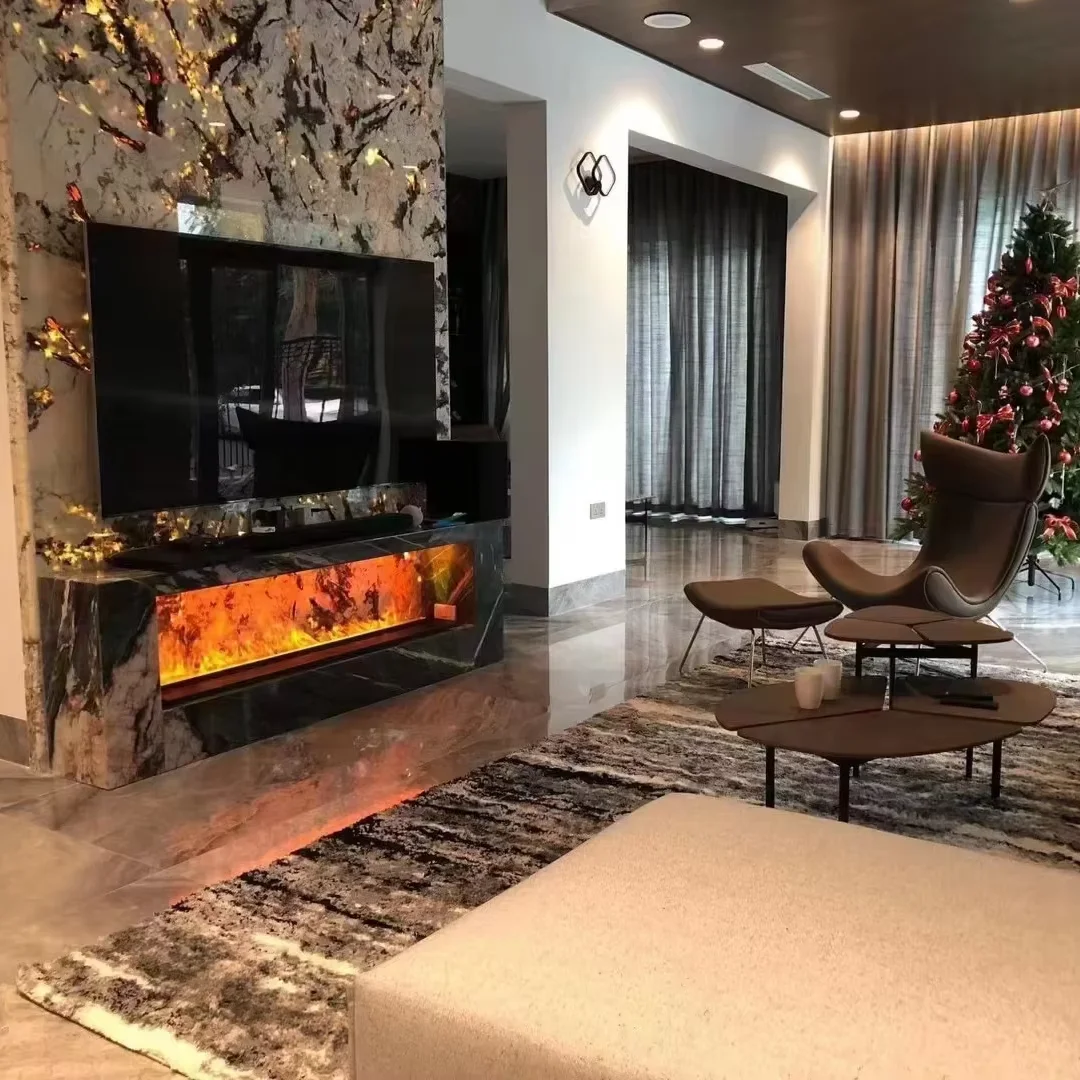 

Luxury Tv Cabinet With Fireplace Indoor Eco Friendly Smart 3d Electric Fireplace Wall Mounted 60inch Home Steam Water Fireplace