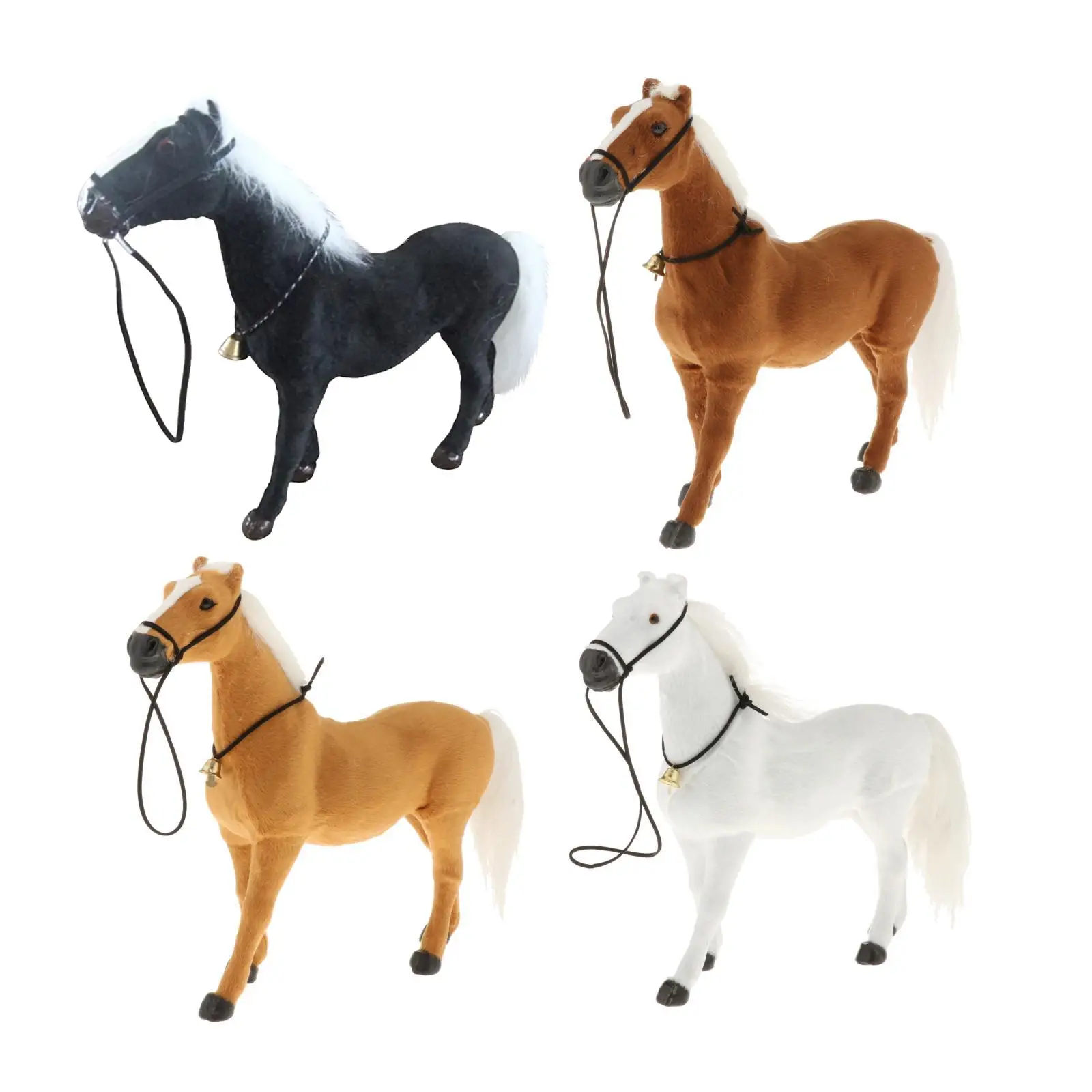 Collezioni realistiche di statue artigianali giocattolo modello di cavallo in pelliccia sintetica