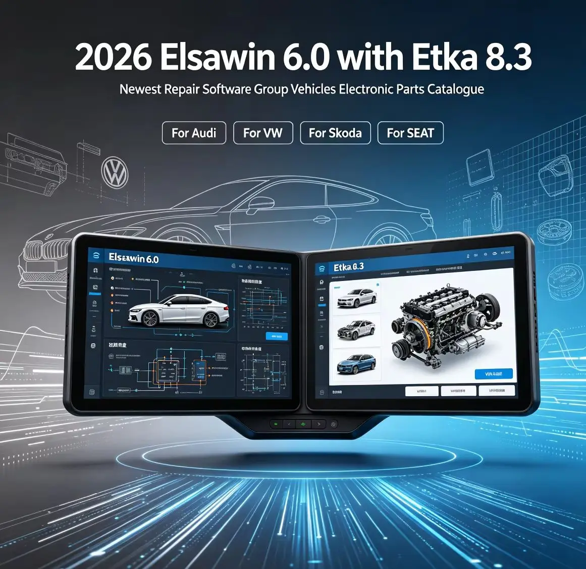 2026 Elsawin 6.0 with Etka 8.3 Software Newest Repair Software Group Vehicles Electronic Parts Catalogue for A-udi for V-W A