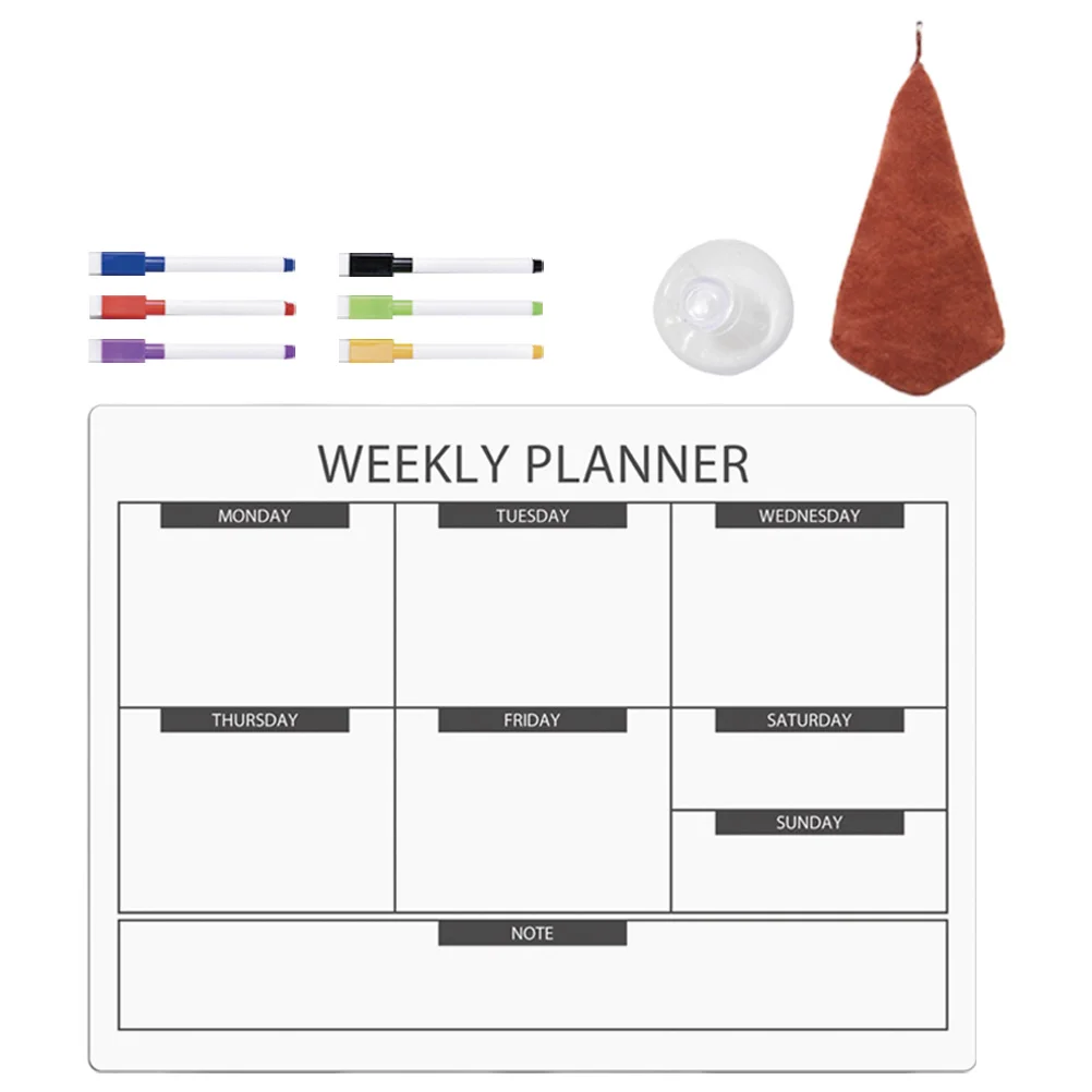 

1Set Magnetic Dry Erase Board Refrigerator Writing Board Kitchen Planning Message Reminder Schedule to Do List Fridge Organizer