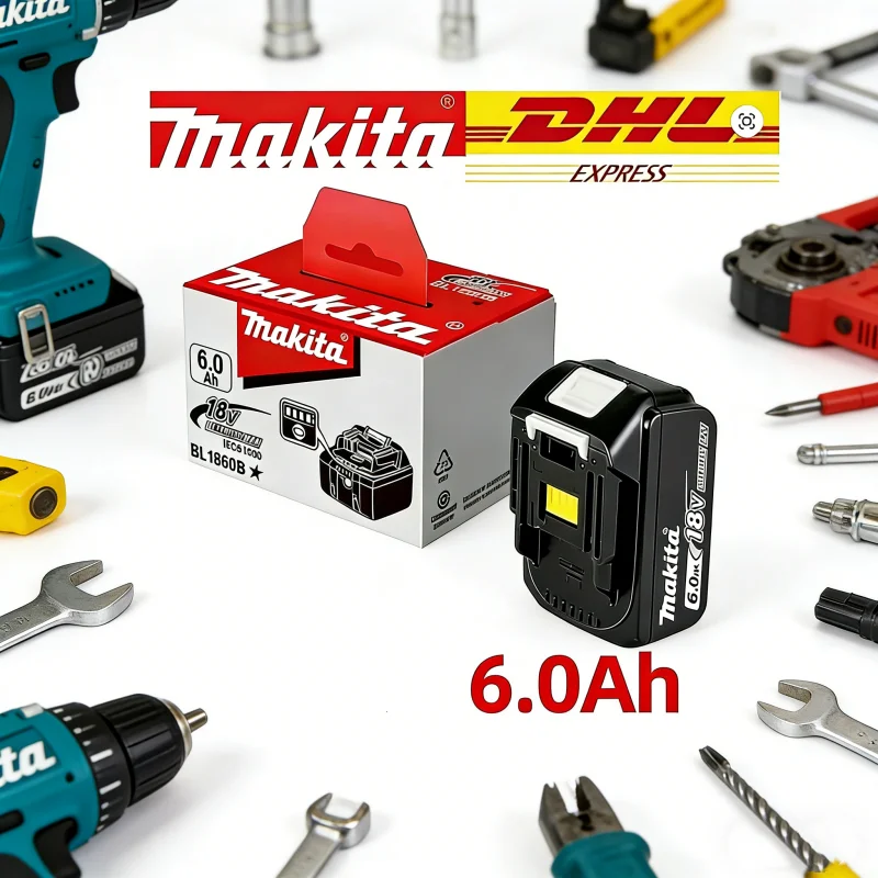 

6.0Ah genuine Makita 18V 6.0Ah battery, Makita DTW700 DHW180 DGH181 DTD173 DAS180 DDF487 DTW285 TW004G power tools battery too