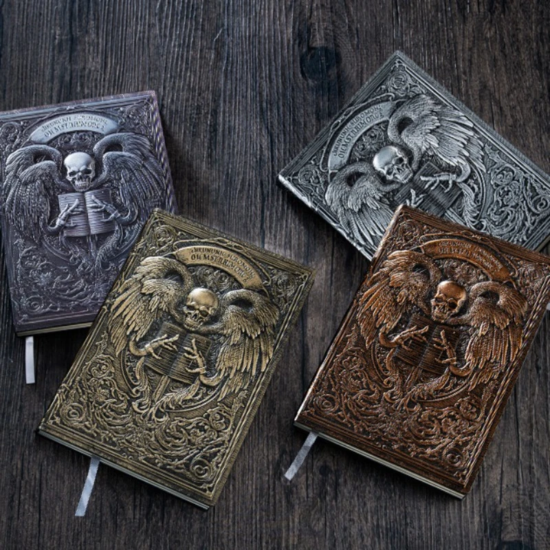 A5 Vintage Gothic Angel Embossed PU Leather Journal Notebook Dark Fantasy Diary for Writing Gift