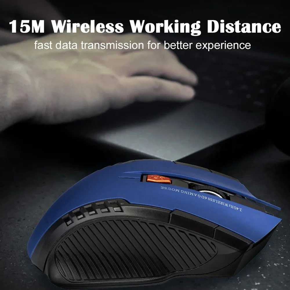 2.4Ghz Gaming Wireless Mouse for MacBook Air Pro 2018-2022 With USB Receiver 1000-1600 Adjustable DPI PC Computer Gaming Mouse