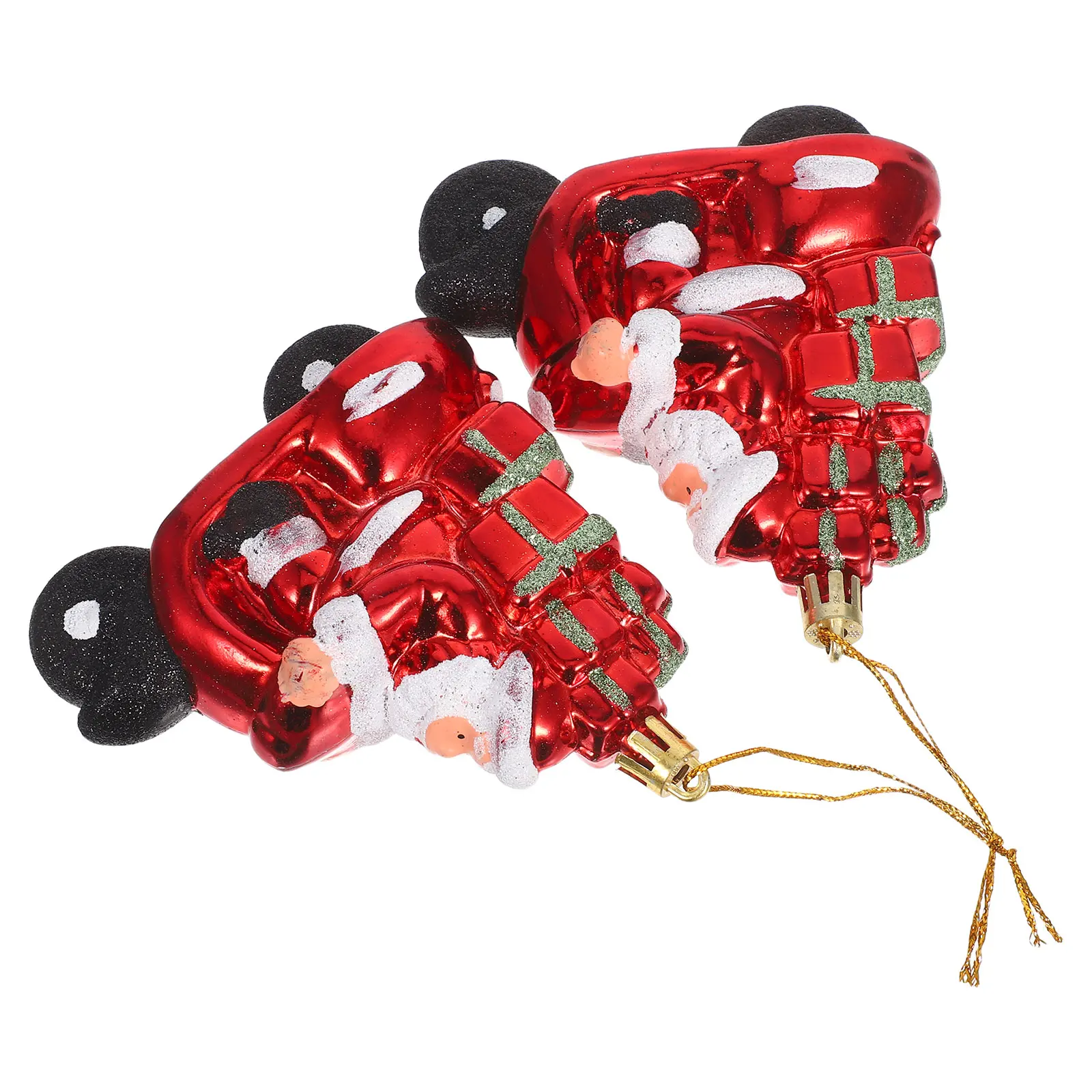 

2 Pcs Christmas Decoration Hangings Tree Ornament Ornaments Decors Pendant Party Decorations Santa Claus Biker