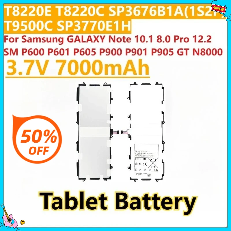 

Новый аккумулятор 3,7 В, 7000 мАч SP3676B1A для Samsung GALAXY Note 10,1 8,0 Pro 12,2 SM GTN8020 N5100 N5110 P601 P605 P900 P901 P905