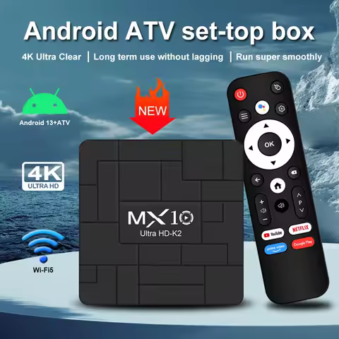 Android Smart TV Box MX10 K2 Mali-G31 1.5GB RAM 8GB Allwinner H313 eMMC Flash Wi-Fi 2.4G/5G Smart Home Theater