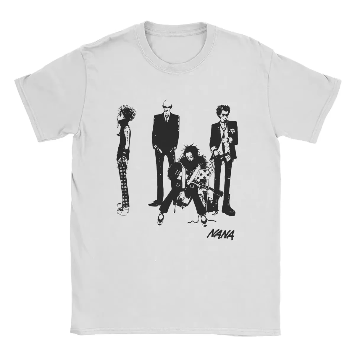Nana Black Stones Band Group Punk Manga Graphic Tee Cotton Mens Womens T-Shirt Summer Streetwear
