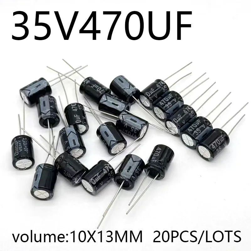 20pcs/lots 35V470UF 10*13MM High Frequency Low Impedance Aluminum Electrolytic Capacitor 35V470UF