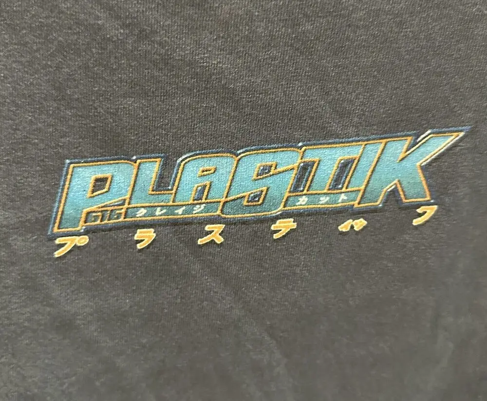 VTG PLASTIK ANIME 90S SHIRT MEN'S XL DOUBLE SIDED Tultex Blue Short Sleeve