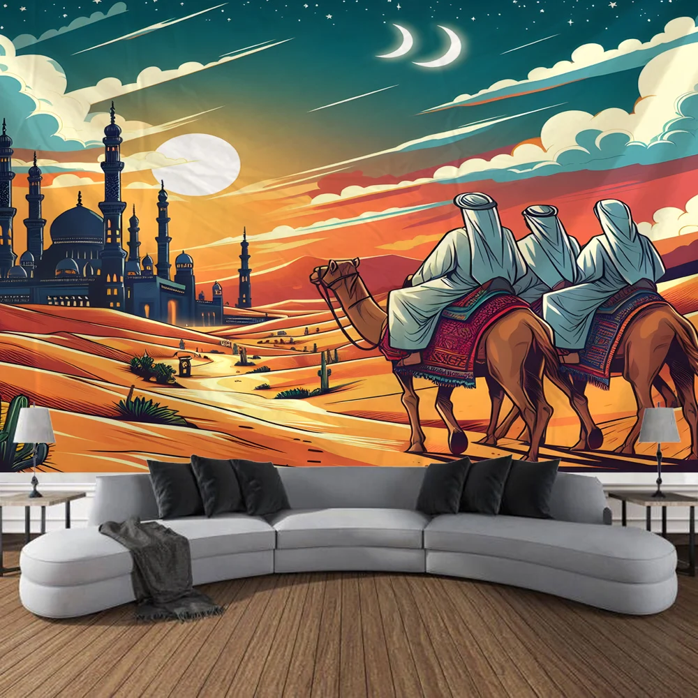 Desert Landscape Comics Tapestry Wall Art, Large Tapestry Mural Decoration, Home Bedroom, Living Room Decoratione