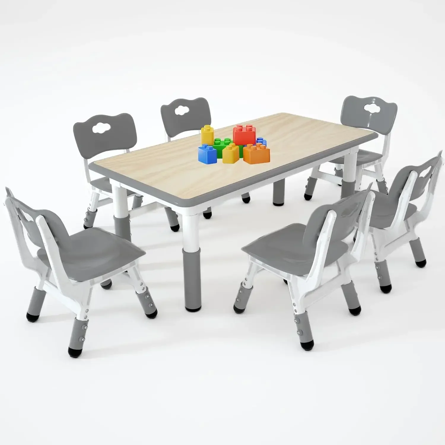 

Kids Study Table And Six Chairs Set Height Adjustable Table And Chairs For Children And Toddlers 472x236 Graffiti Desktop Suitab