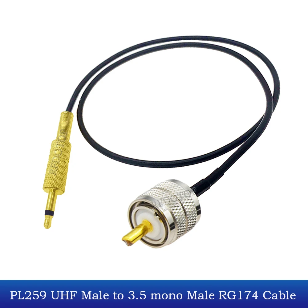 PL259 UHF Male to 3.5mm Mono Male 1/8