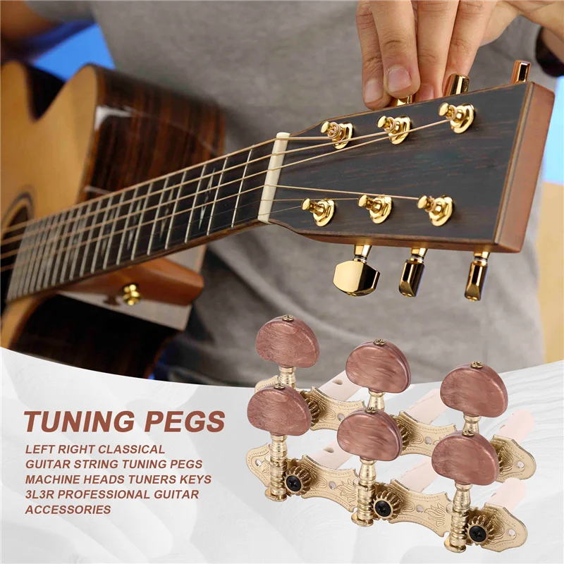 Chevilles de réglage de cordes de guitare classique A12E-gauche droite, têtes de Machine, touches de réglage 3L3R, accessoires de guitare professionnels