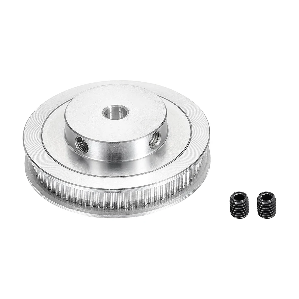 A76K 3D Printer Belt Aluminium Synchronous Wheel Silver With M5 Screw For 3D Printer Belt
