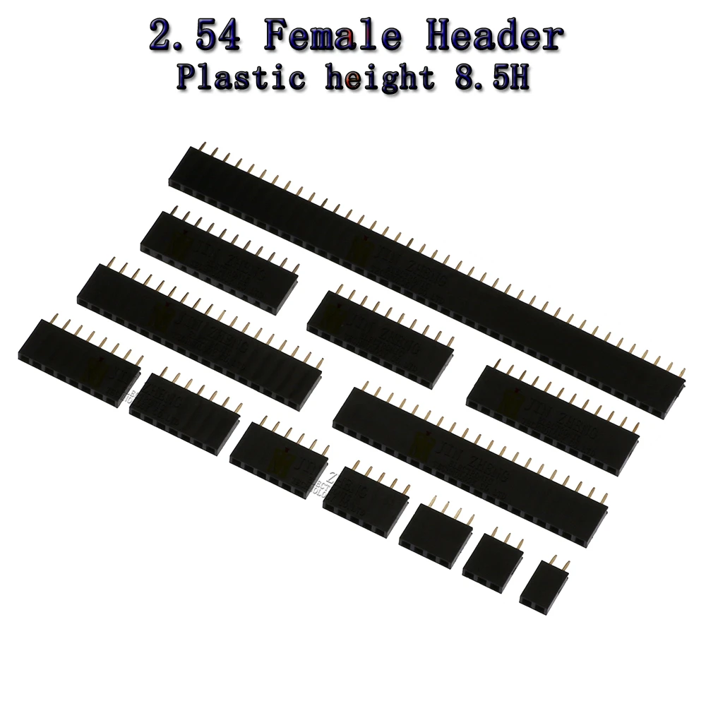 10 шт., штыри для печатной платы, 2,54 мм, 1 х2/4/6/10/12/16/20/40Pin H8.5