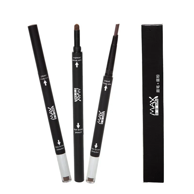 Trucco alla moda di alta qualità Matita per sopracciglia Eyeliner per sopracciglia impermeabile Penna per sopracciglia con strumento cosmetico per trucco in polvere