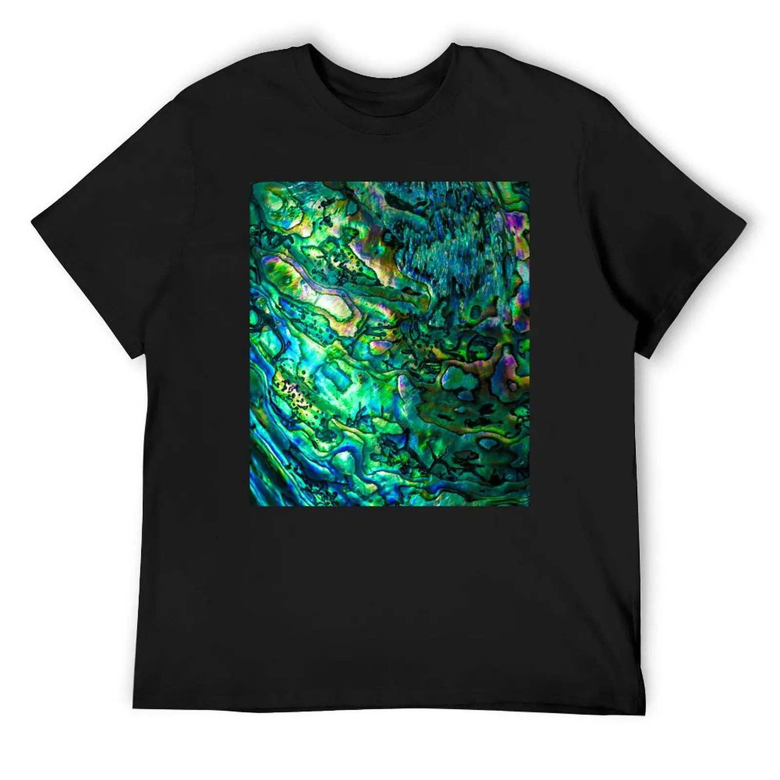 Abstract Paua Abalone Shell Texture Pattern, Polished Paua Shell, Multicolor Shell Haliotis Background, Shiny Mother Of  T-Shirt