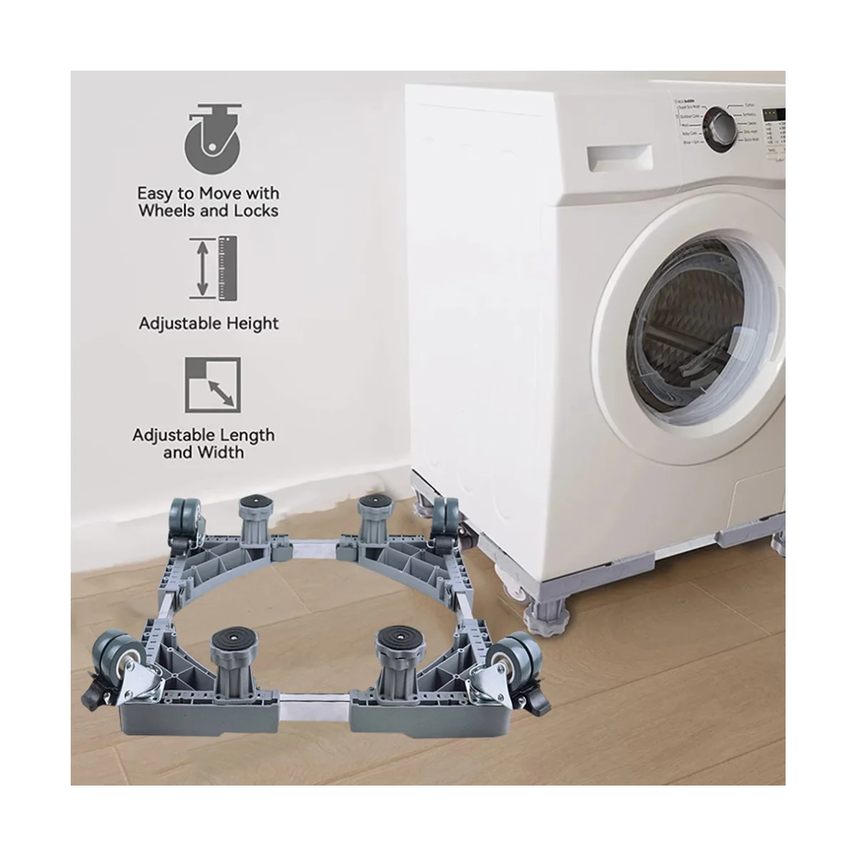 Washing Machine Stand Adjustable Refrigerator Raised Base Mobile Roller Bracket Wheel Bathroom Kitchen Accessories