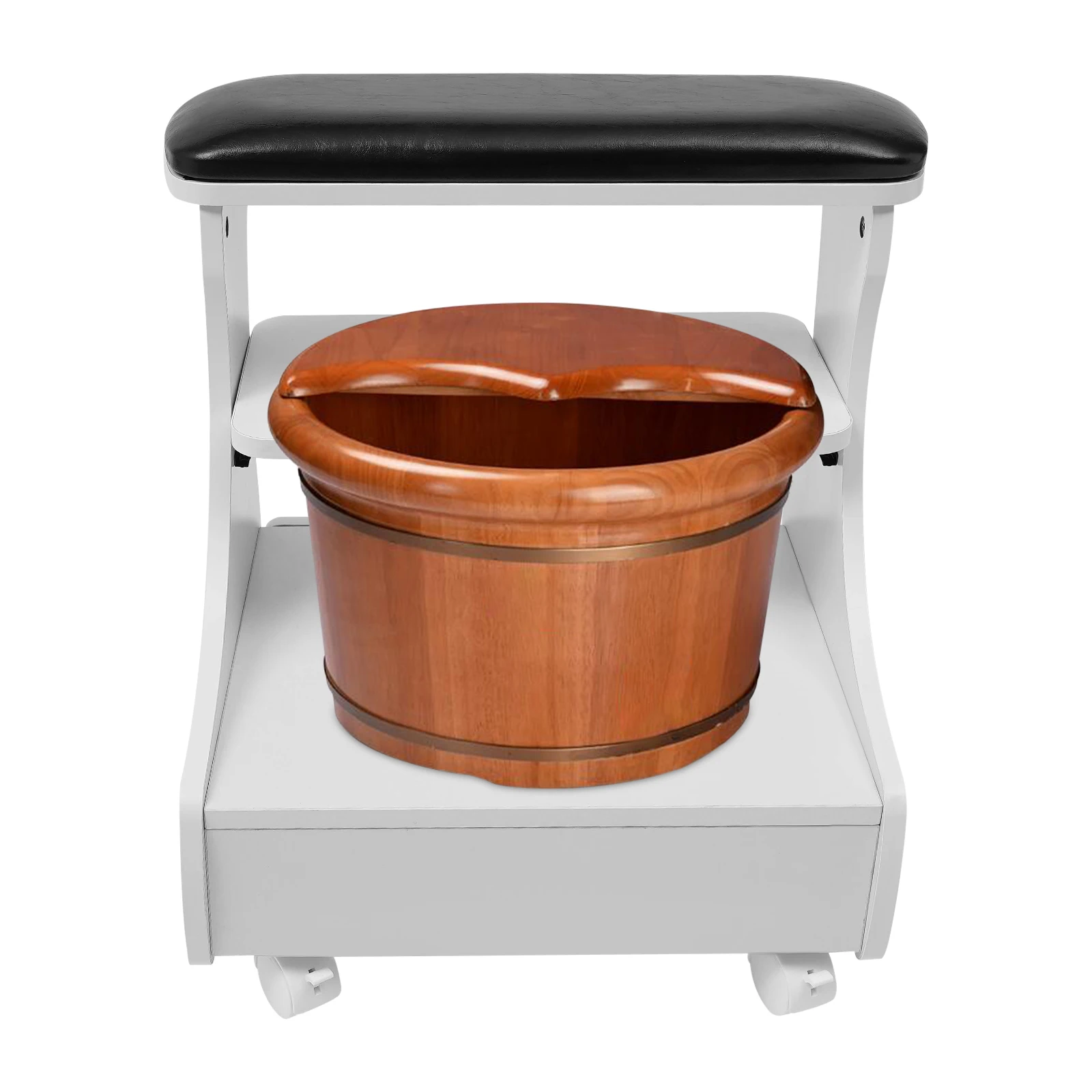 Repose-pieds pédicure manucure meubles chariot pour bain de pieds bain de pieds tabouret Salon Spa Mobile avec roues 52x41x55cm