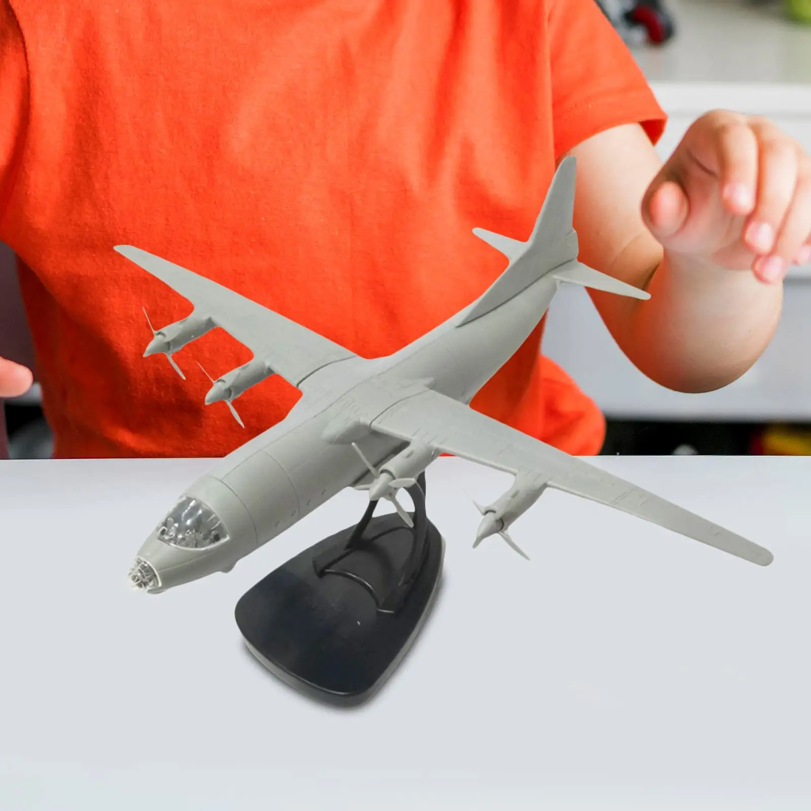 

1/144 Airplane Building Kits Collectables Educational Handcrafts with Display Stand for Shelf Bedroom Office Cafe Living Room