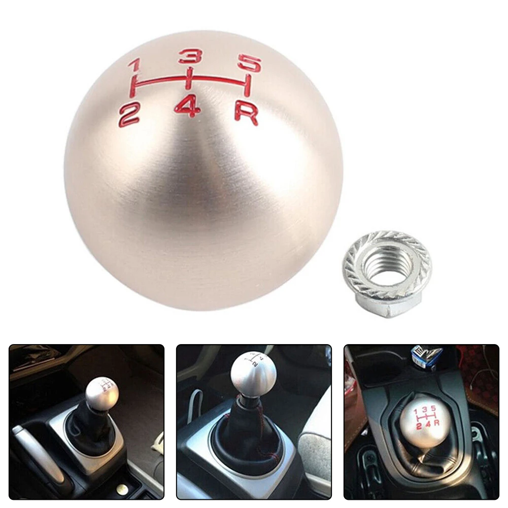 Aluminum 5 Speed Gear Shift Knob for Manual Cars Featuring M10x1.5 Thread Replacement for Civic and Related Models