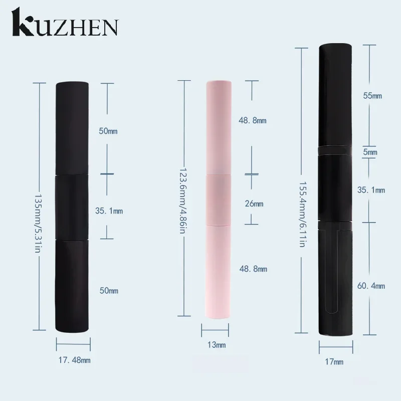 Tubo de rímel vacío de doble cabezal, tubo de delineador de ojos DIY, tubo de pestañas de doble uso, botella de líquido para crecimiento, contenedor de cosméticos, 1 Uds.