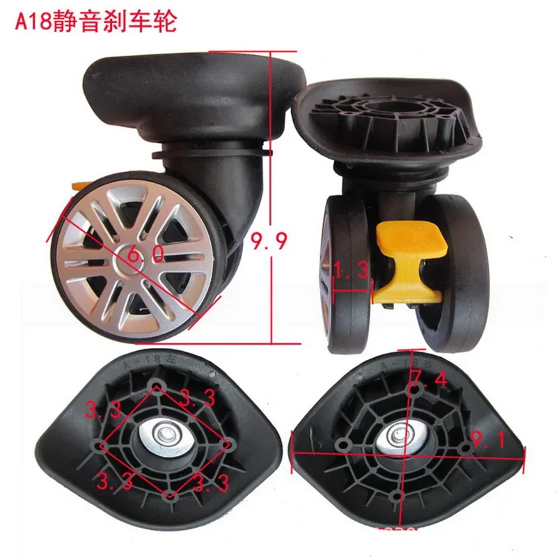

A18 1 Pair Replacement Luggage Parts Wheels Suitcase Accessories Repair Trolley Travel suitcase feet Left & Right Wheels W041