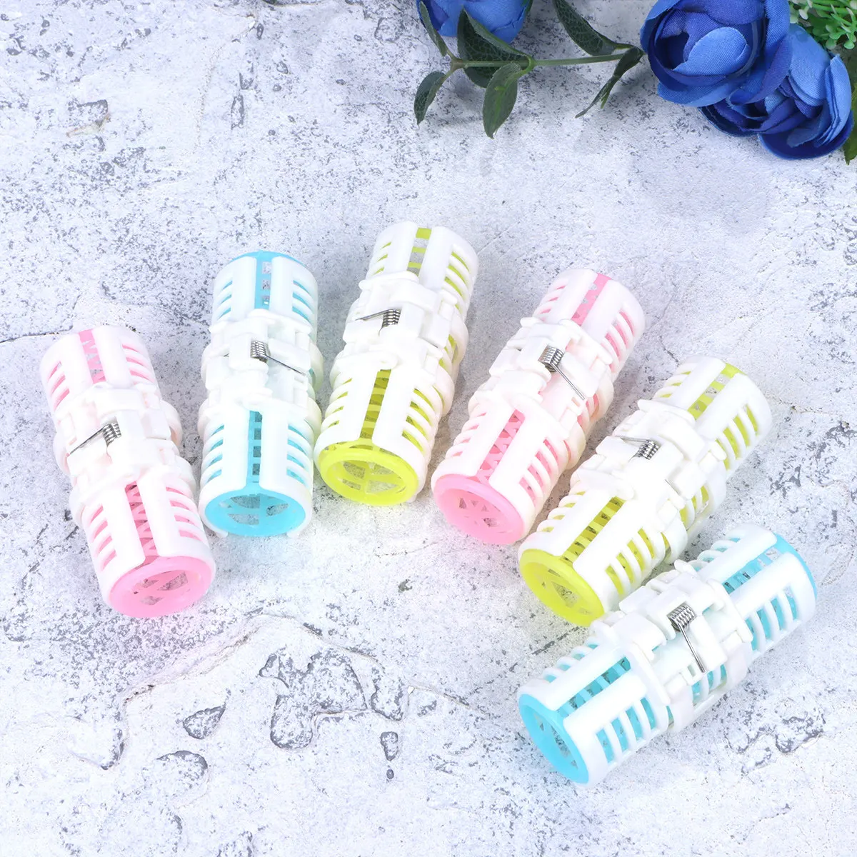 6Pcs Hair Curlers Rollers Transparent Plastic Self-Holding Bang Rollers Large Size for Creative Hairstyle Home Beauty Salon Hair