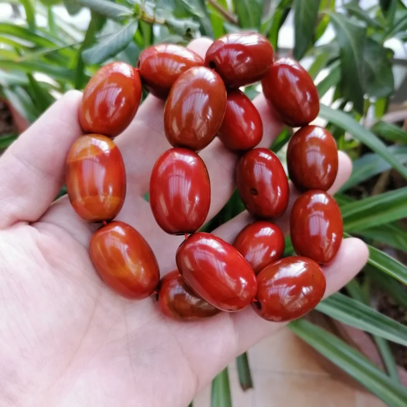 New Xuanhua Shanggu Warring States Red Agate Same Material Oval Bead Bracelet Men's Bracelet Birth Year Agate Bracelet