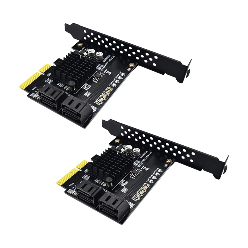 2X SATA PCI-E4 Ports Expansion Card Sata Controller Card PCI To SATA 3.0 88SE9230 Extended IPFS Hard Disk Raid Card