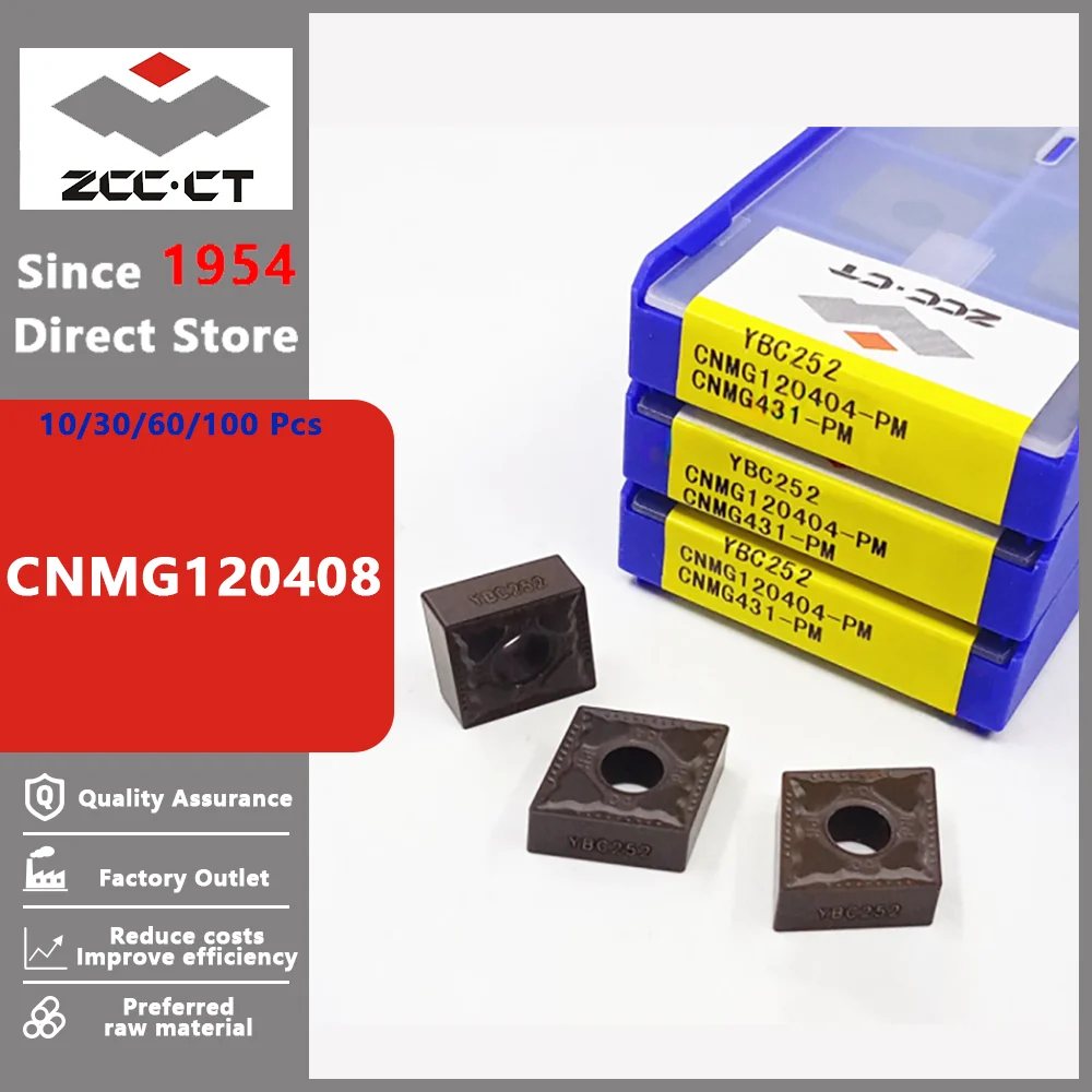 ZCC CT CNMG120408 CNMG 120408 DF EF PM DM Finishing Medium Roughing Turning Carbide Inserts Cutting Tool CNC Lathe Cutter Tools