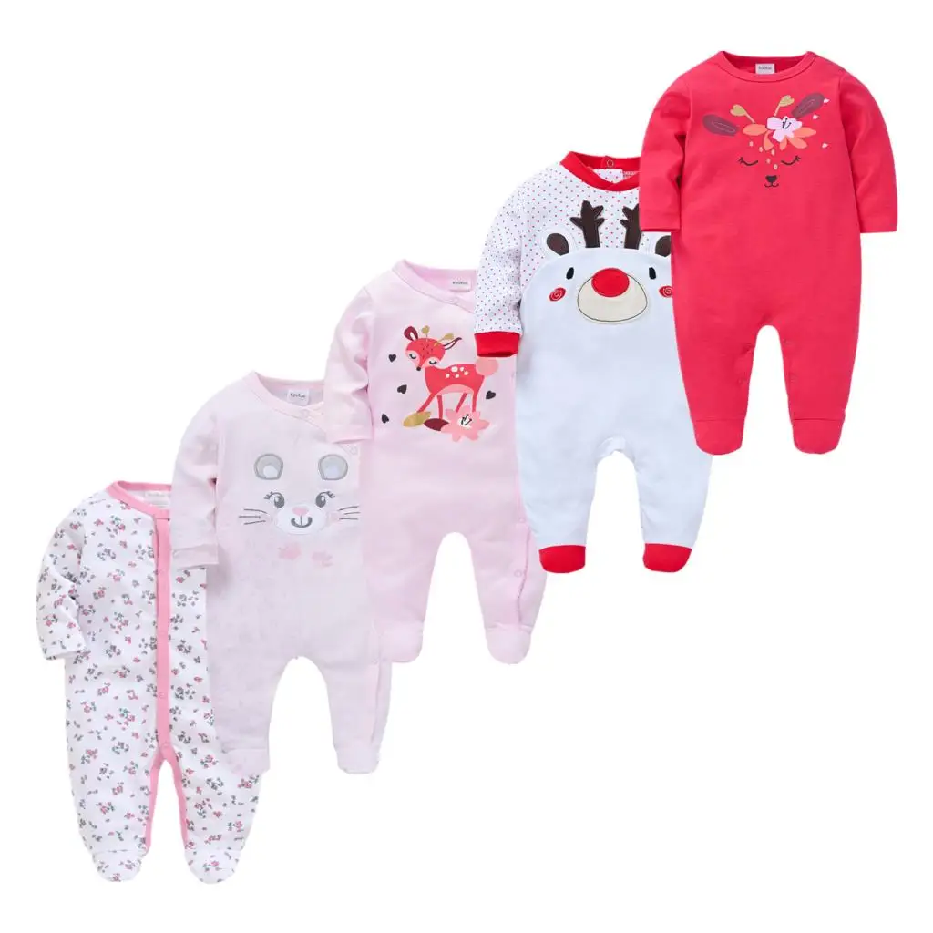 

0-12Months Baby Pajamas Newborn Girls Boys Pijamas 100%Cotton Clothes Long Sheeve 3/5Pieces Infant Clothing Pyjamas Overalls