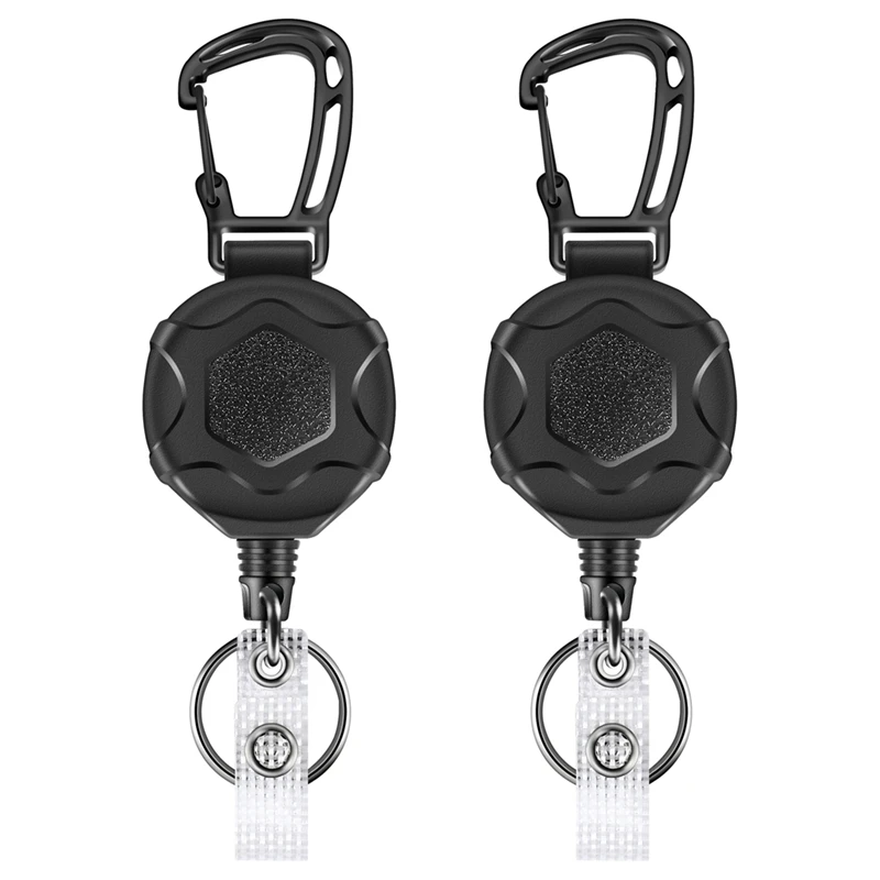 Retractable Keychains Heavy Duty Badge Reel Retractable Id Badge Clip With Upgraded Mountaineering Buckle