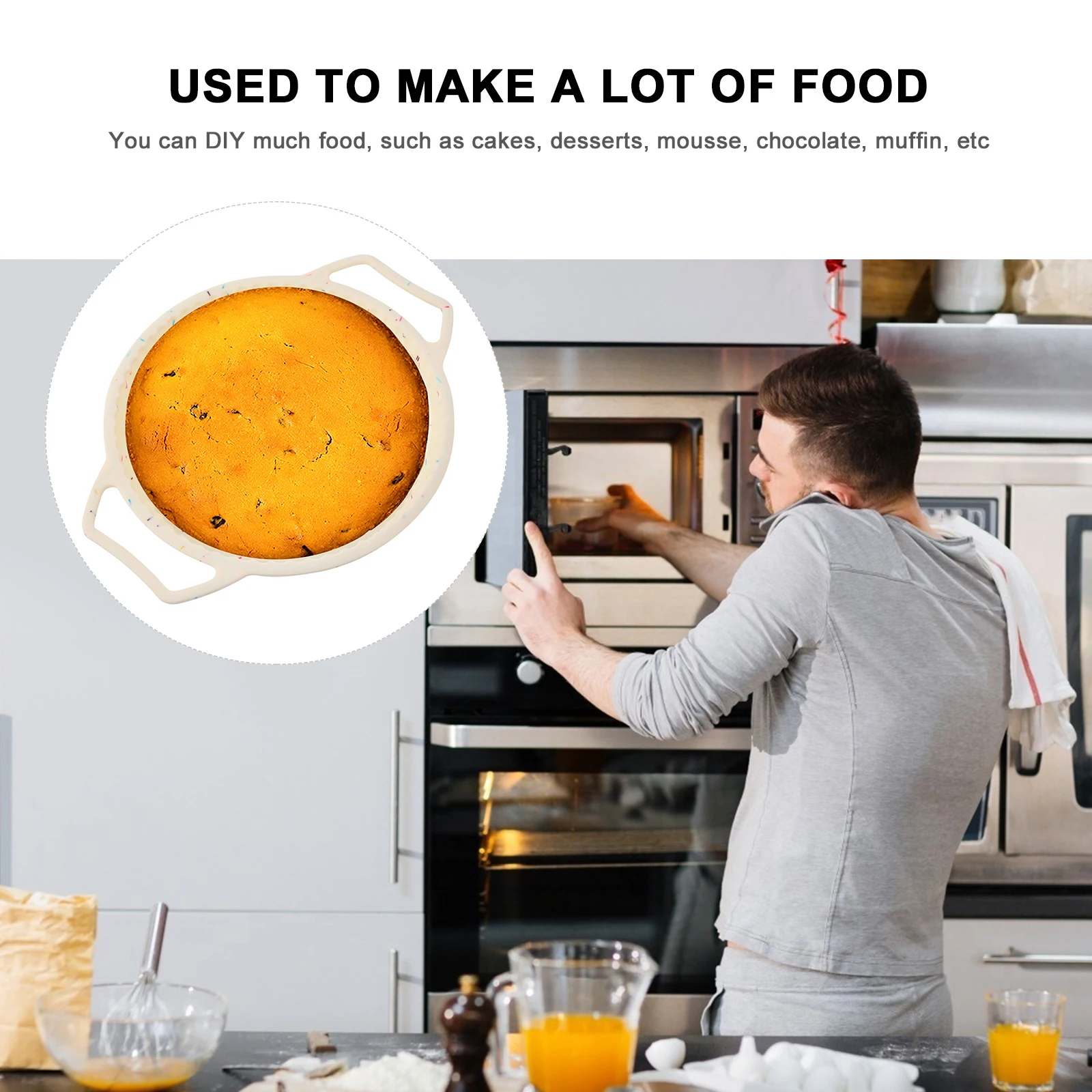 

1Pcs Flower Shape Silicone Cake Mold Round Baking Mould Non-Stick DIY Cake Mold Kitchen Supplies for Party Dessert